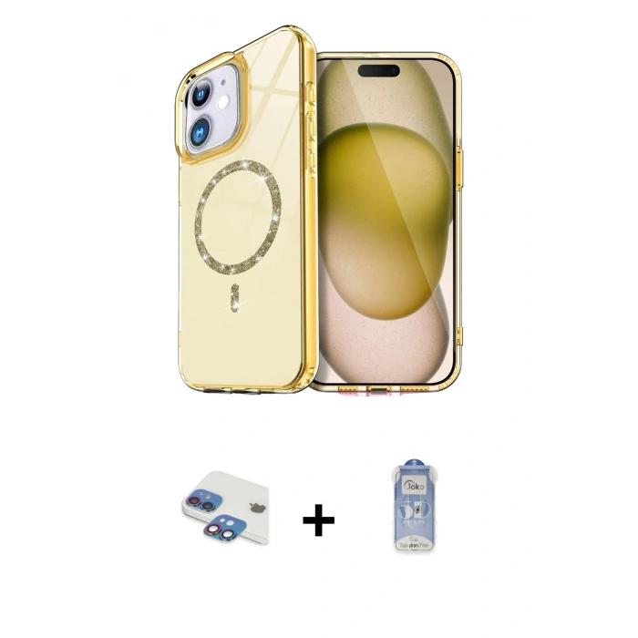 MARSİLYAN™- iPhone 11 Kılıf Kıvılcım Form Prime - Siyah Joko Magic 5D Cam + Pers Alüminyum Kamera Lens - GI