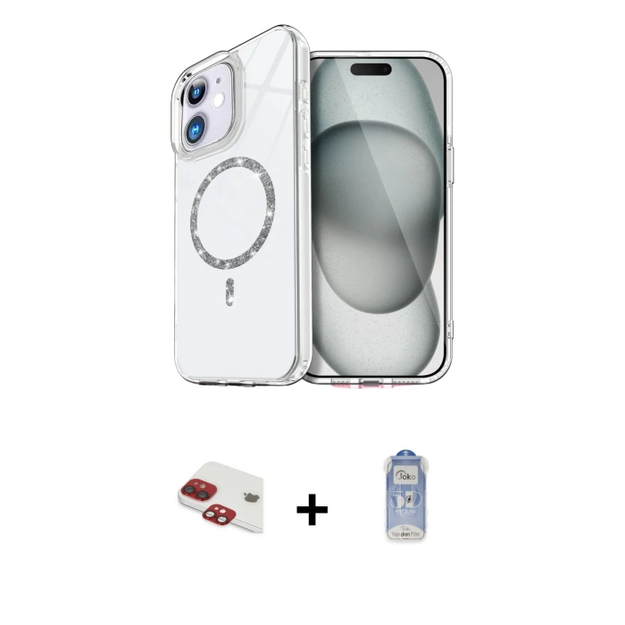 MARSİLYAN™- iPhone 11 Kılıf Kıvılcım Form Prime - Siyah Joko Magic 5D Cam + Pers Alüminyum Kamera Lens - KI