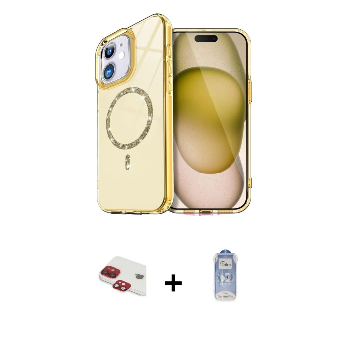 MARSİLYAN™- iPhone 11 Kılıf Kıvılcım Form Prime - Siyah Joko Magic 5D Cam + Pers Alüminyum Kamera Lens - KI