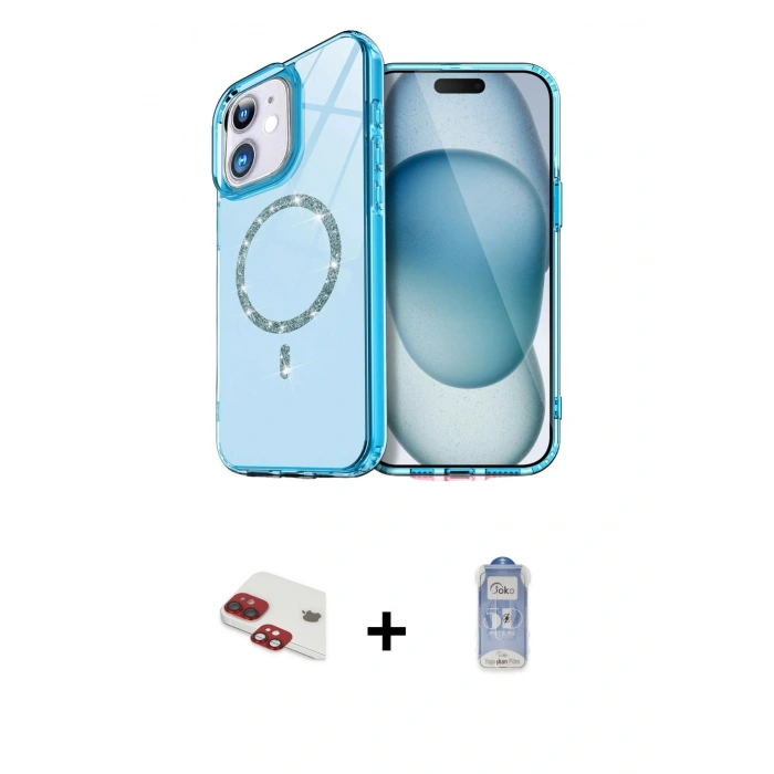MARSİLYAN™- iPhone 11 Kılıf Kıvılcım Form Prime - Siyah Joko Magic 5D Cam + Pers Alüminyum Kamera Lens - KI