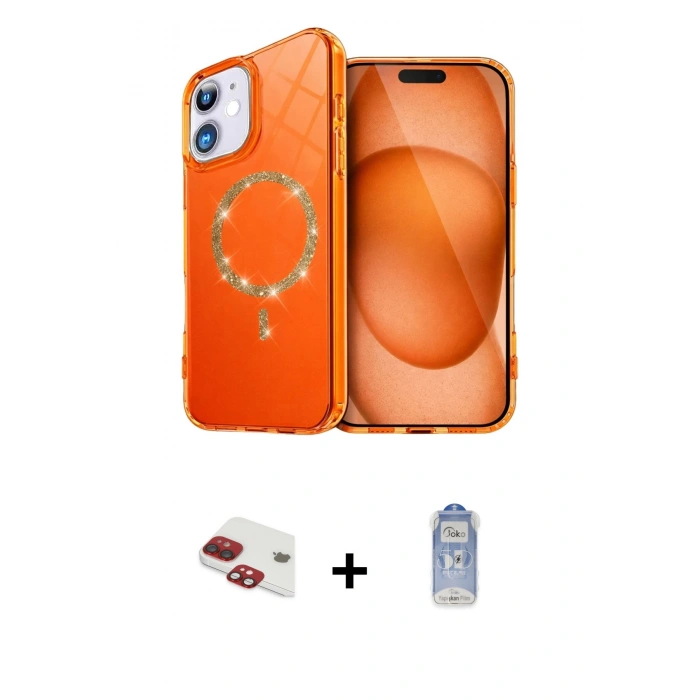 MARSİLYAN™- iPhone 11 Kılıf Kıvılcım Form Prime - Siyah Joko Magic 5D Cam + Pers Alüminyum Kamera Lens - KI