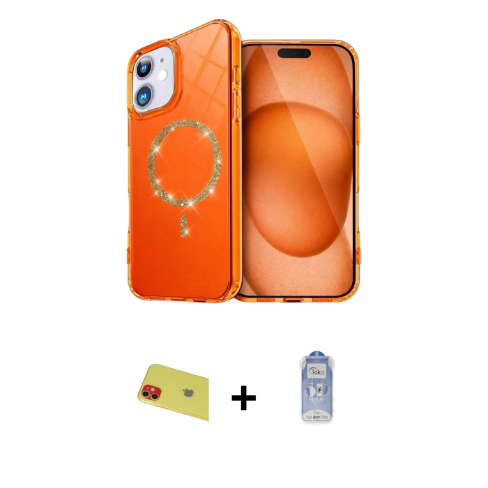 MARSİLYAN™- iPhone 11 Kılıf Kıvılcım Form Prime - Siyah Joko Magic 5D Cam + Rainbow Kamera Lens Koruma Cam - KI