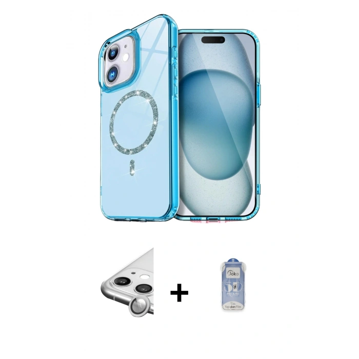 MARSİLYAN™- iPhone 11 Kılıf Kıvılcım Form Prime - Siyah Joko Magic 5D Cam + Raze Metal Kamera Lens - GS