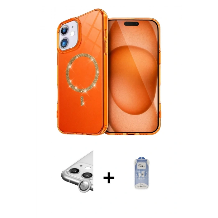 MARSİLYAN™- iPhone 11 Kılıf Kıvılcım Form Prime - Siyah Joko Magic 5D Cam + Raze Metal Kamera Lens - GS