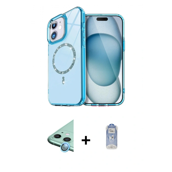 MARSİLYAN™- iPhone 11 Kılıf Kıvılcım Form Prime - Siyah Joko Magic 5D Cam + Raze Metal Kamera Lens - MI