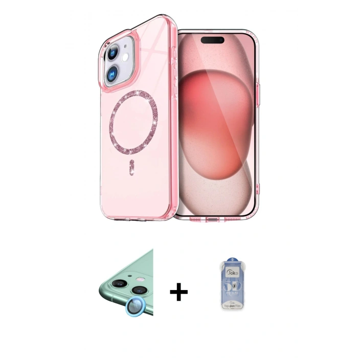 MARSİLYAN™- iPhone 11 Kılıf Kıvılcım Form Prime - Siyah Joko Magic 5D Cam + Raze Metal Kamera Lens - MI