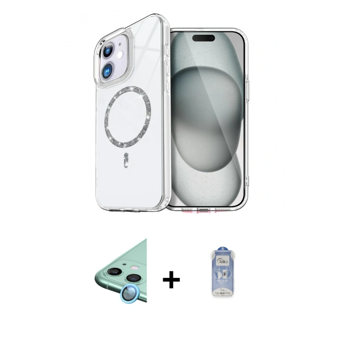 MARSİLYAN™- iPhone 11 Kılıf Kıvılcım Form Prime - Siyah Joko Magic 5D Cam + Raze Metal Kamera Lens - MI