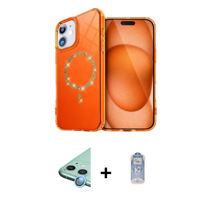 MARSİLYAN™- iPhone 11 Kılıf Kıvılcım Form Prime - Siyah Joko Magic 5D Cam + Raze Metal Kamera Lens - MI