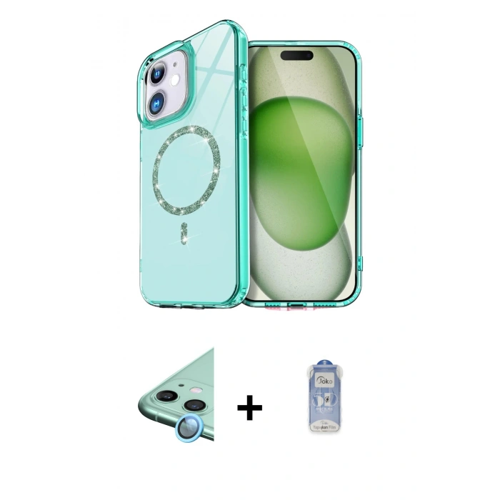 MARSİLYAN™- iPhone 11 Kılıf Kıvılcım Form Prime - Siyah Joko Magic 5D Cam + Raze Metal Kamera Lens - MI