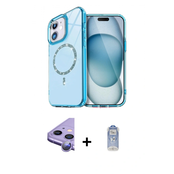MARSİLYAN™- iPhone 11 Kılıf Kıvılcım Form Prime - Siyah Joko Magic 5D Cam + Raze Metal Kamera Lens - MR