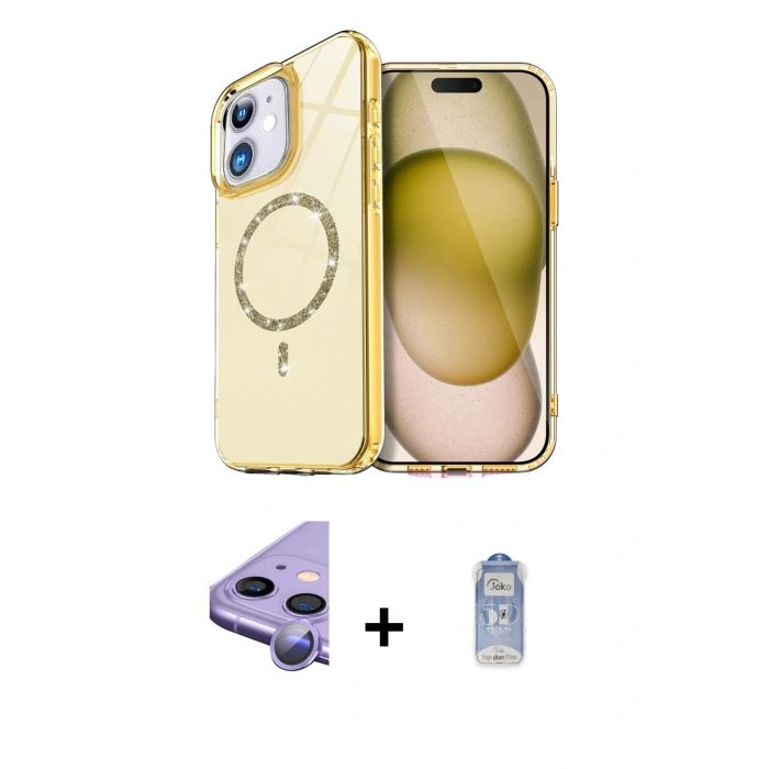 MARSİLYAN™- iPhone 11 Kılıf Kıvılcım Form Prime - Siyah Joko Magic 5D Cam + Raze Metal Kamera Lens - MR