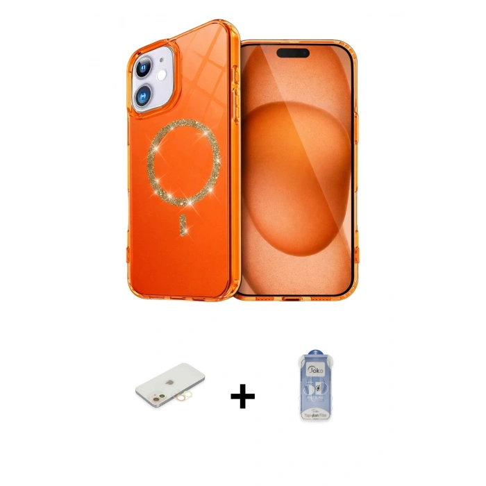 MARSİLYAN™- iPhone 11 Kılıf Kıvılcım Form Prime - Siyah Joko Magic 5D Cam + Renkli Kamera Lens Koruma Cam - SI