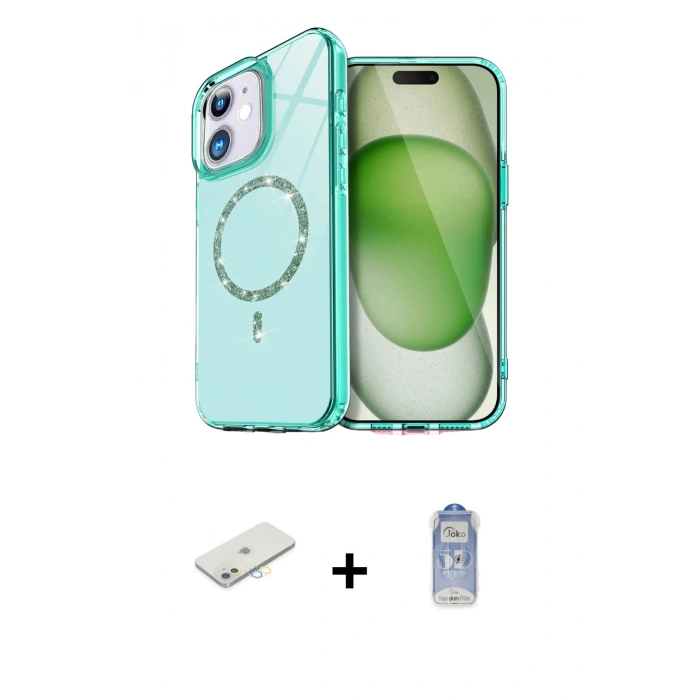 MARSİLYAN™- iPhone 11 Kılıf Kıvılcım Form Prime - Siyah Joko Magic 5D Cam + Renkli Kamera Lens Koruma Cam - SI