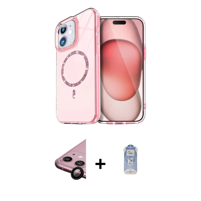 MARSİLYAN™- iPhone 11 Kılıf Kıvılcım Form Prime - Siyah Joko Magic 5D Cam + Raze Metal Kamera Lens - SH