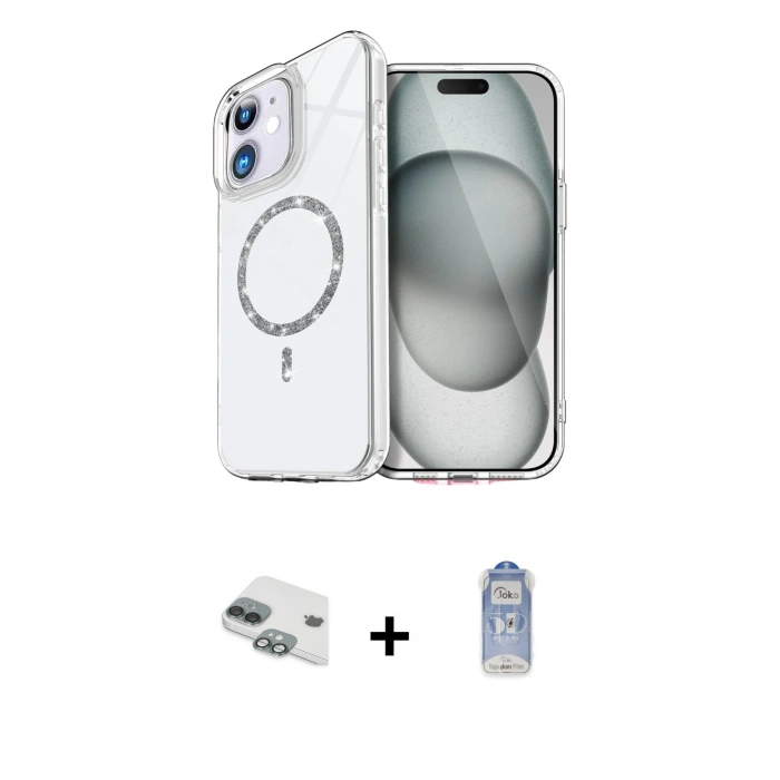 MARSİLYAN™- iPhone 11 Kılıf Kıvılcım Form Prime - Siyah Joko Magic 5D Cam + Pers Alüminyum Kamera Lens - YL