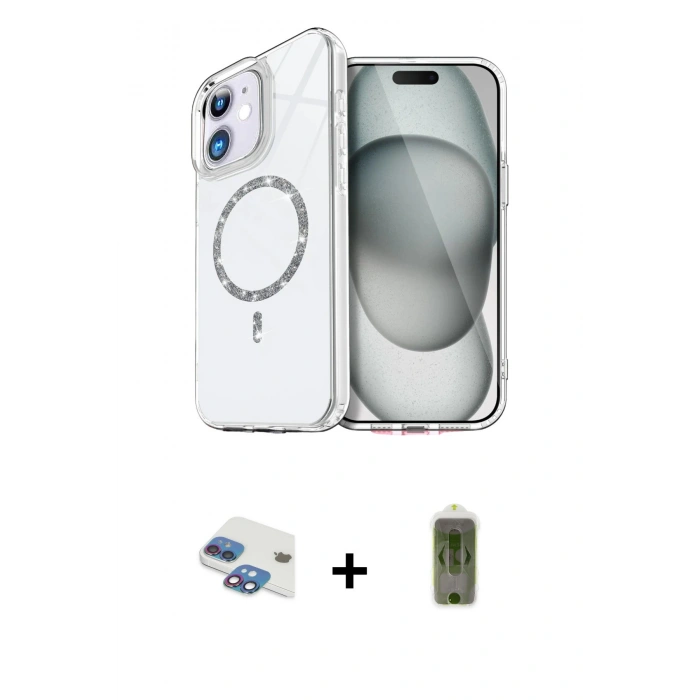 MARSİLYAN™- iPhone 11 Kılıf Kıvılcım Form Prime - Siyah Joko Magic 5D Hayalet Cam + Pers Alüminyum Kamera Lens - GI
