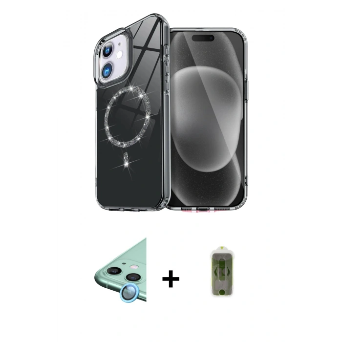 MARSİLYAN™- iPhone 11 Kılıf Kıvılcım Form Prime - Siyah Joko Magic 5D Hayalet Cam + Raze Metal Kamera Lens - MI
