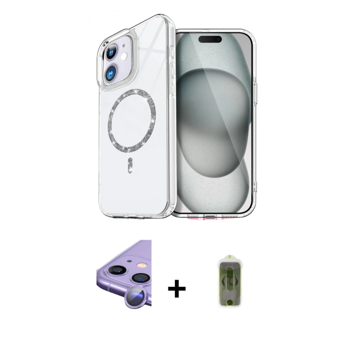 MARSİLYAN™- iPhone 11 Kılıf Kıvılcım Form Prime - Siyah Joko Magic 5D Hayalet Cam + Raze Metal Kamera Lens - MR