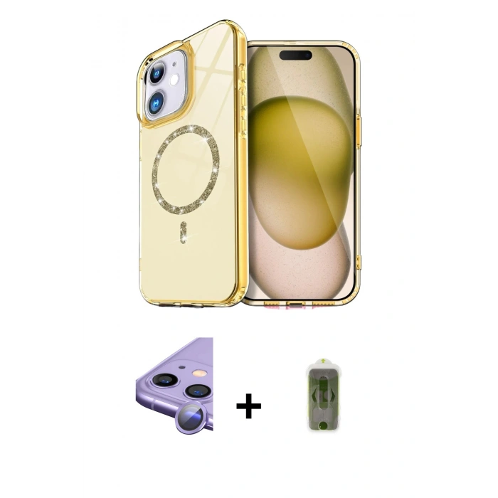MARSİLYAN™- iPhone 11 Kılıf Kıvılcım Form Prime - Siyah Joko Magic 5D Hayalet Cam + Raze Metal Kamera Lens - MR
