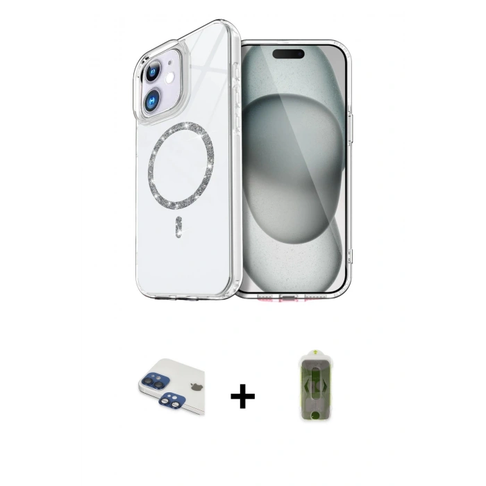 MARSİLYAN™- iPhone 11 Kılıf Kıvılcım Form Prime - Siyah Joko Magic 5D Hayalet Cam + Pers Alüminyum Kamera Lens - LT