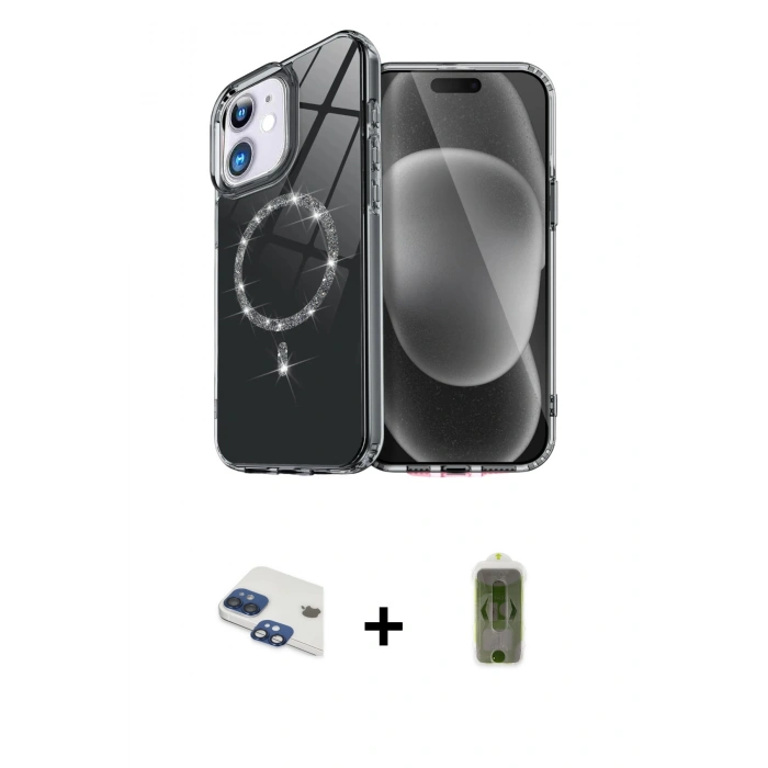 MARSİLYAN™- iPhone 11 Kılıf Kıvılcım Form Prime - Siyah Joko Magic 5D Hayalet Cam + Pers Alüminyum Kamera Lens - LT