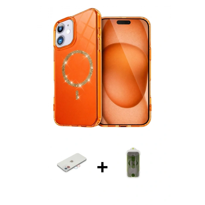 MARSİLYAN™- iPhone 11 Kılıf Kıvılcım Form Prime - Siyah Joko Magic 5D Hayalet Cam + Renkli Kamera Lens Koruma Cam - PE