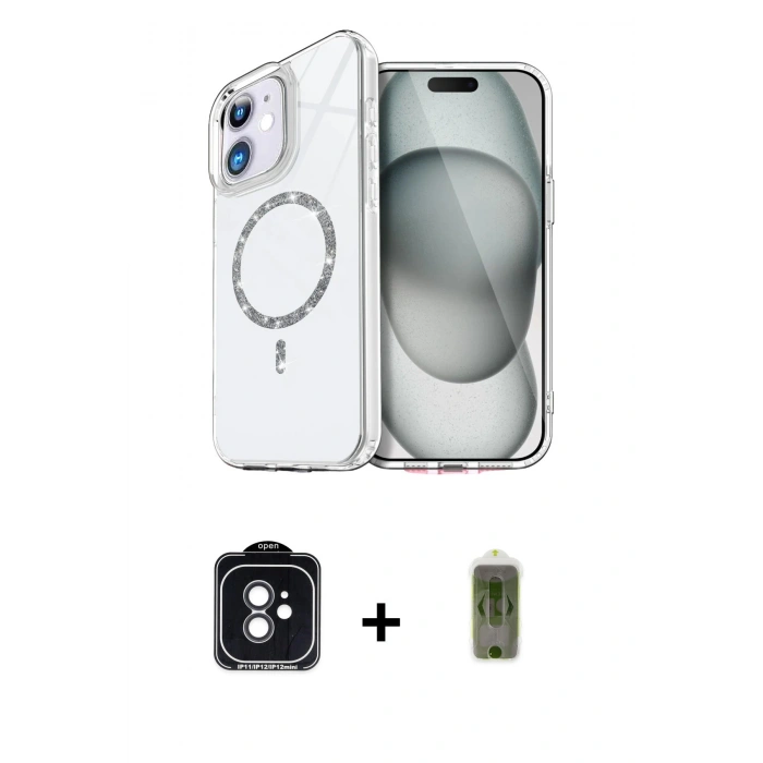 MARSİLYAN™- iPhone 11 Kılıf Kıvılcım Form Prime - Siyah Joko Magic 5D Hayalet Cam + PVD Metal Kamera Lens - SH