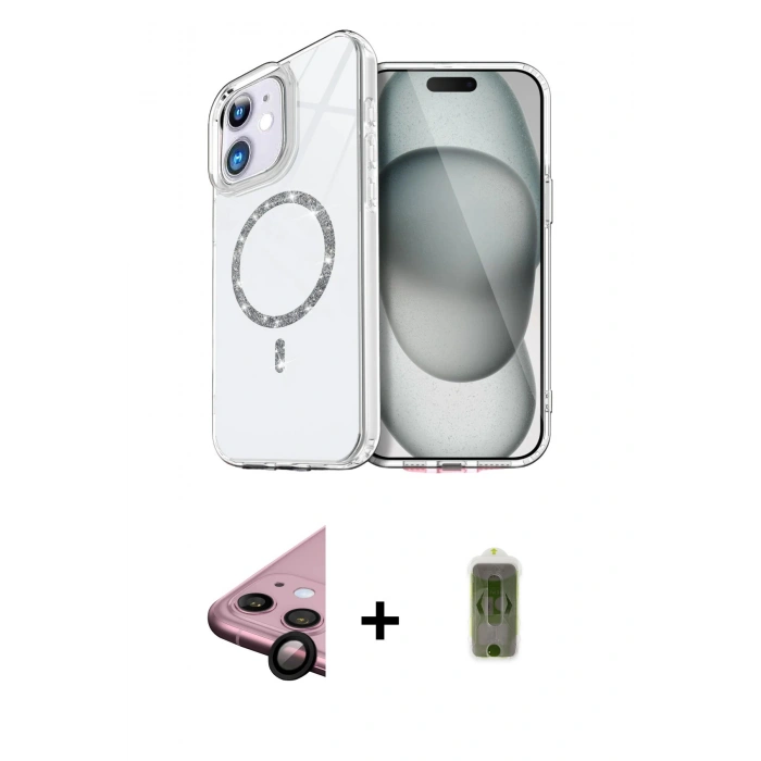 MARSİLYAN™- iPhone 11 Kılıf Kıvılcım Form Prime - Siyah Joko Magic 5D Hayalet Cam + Raze Metal Kamera Lens - SH