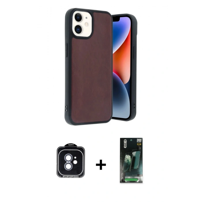 MARSİLYAN™- iPhone 11 Kılıf Kıvılcım Işık Serisi - Şeffaf 360 Full Body Arka Koruyucu + PVD Metal Kamera Lens - MI