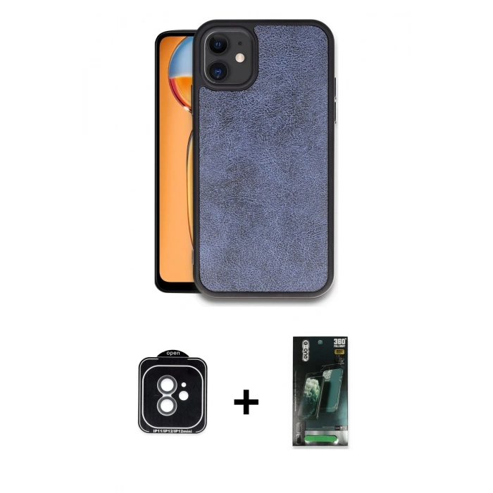 MARSİLYAN™- iPhone 11 Kılıf Kıvılcım Işık Serisi - Şeffaf 360 Full Body Arka Koruyucu + PVD Metal Kamera Lens - YL