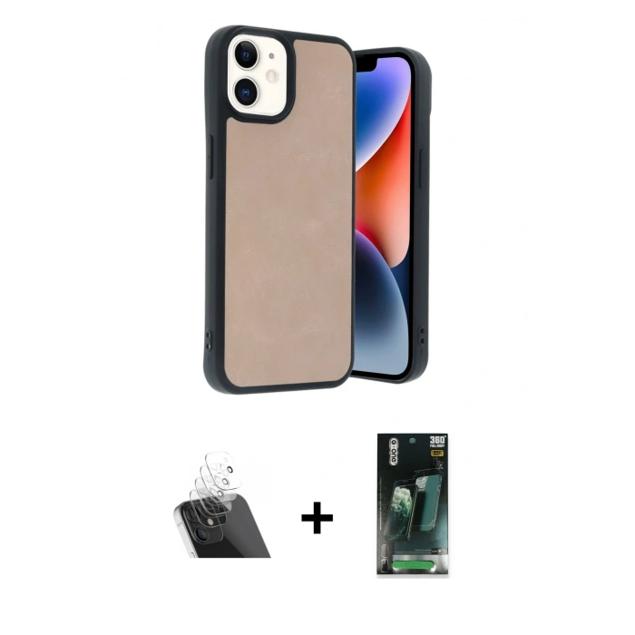 MARSİLYAN™- iPhone 11 Kılıf Kıvılcım Işık Serisi - Şeffaf 360 Full Body Arka Koruyucu + Kamera Lens Koruma Cam - SF