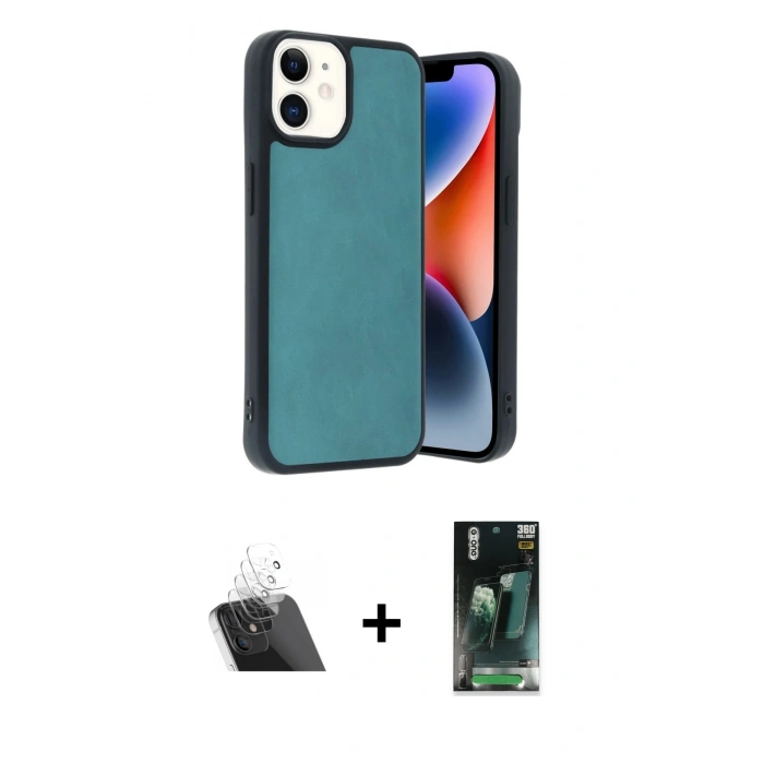 MARSİLYAN™- iPhone 11 Kılıf Kıvılcım Işık Serisi - Şeffaf 360 Full Body Arka Koruyucu + Kamera Lens Koruma Cam - SF