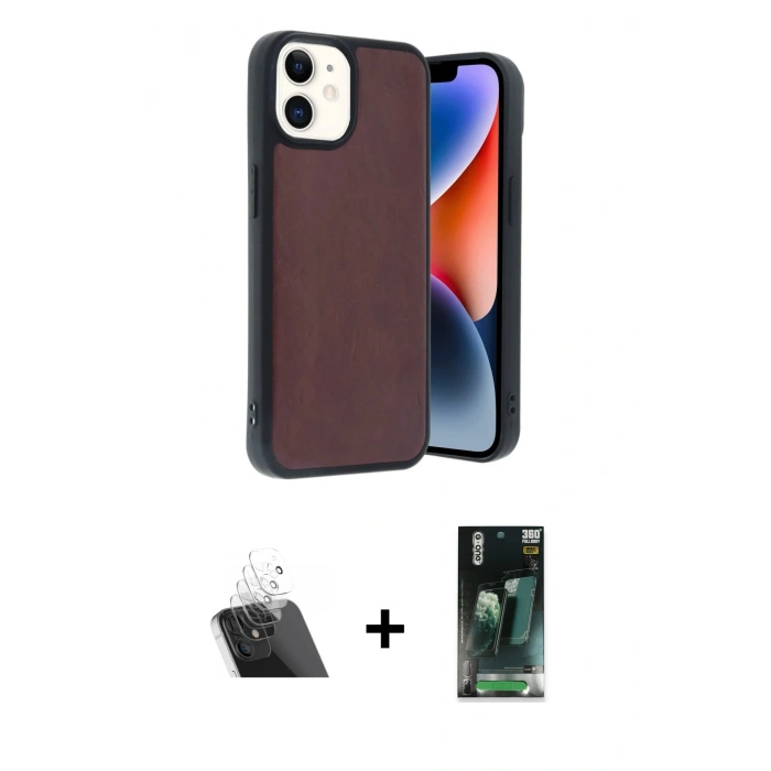 MARSİLYAN™- iPhone 11 Kılıf Kıvılcım Işık Serisi - Şeffaf 360 Full Body Arka Koruyucu + Kamera Lens Koruma Cam - SF