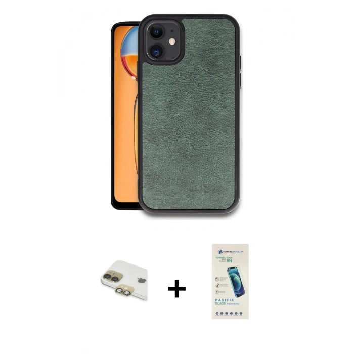 MARSİLYAN™- iPhone 11 Kılıf Kıvılcım Işık Serisi - Şeffaf Pasifik Cam Ekran Koruyucu + Pers Alüminyum Kamera Lens - GD