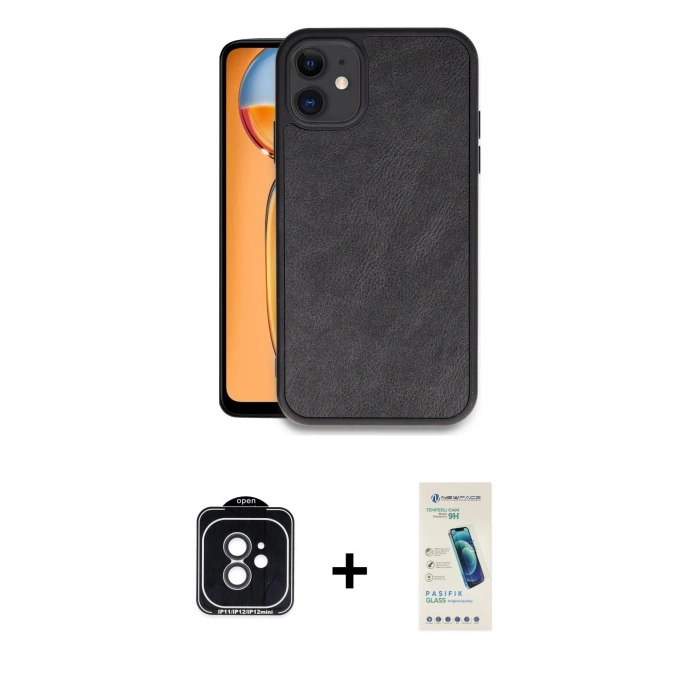 MARSİLYAN™- iPhone 11 Kılıf Kıvılcım Işık Serisi - Şeffaf Pasifik Cam Ekran Koruyucu + PVD Metal Kamera Lens - SH