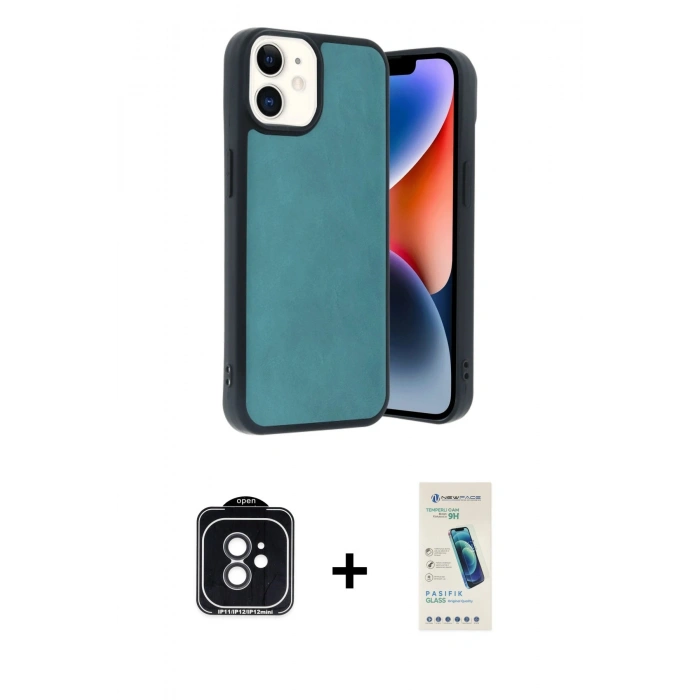 MARSİLYAN™- iPhone 11 Kılıf Kıvılcım Işık Serisi - Şeffaf Pasifik Cam Ekran Koruyucu + PVD Metal Kamera Lens - SH