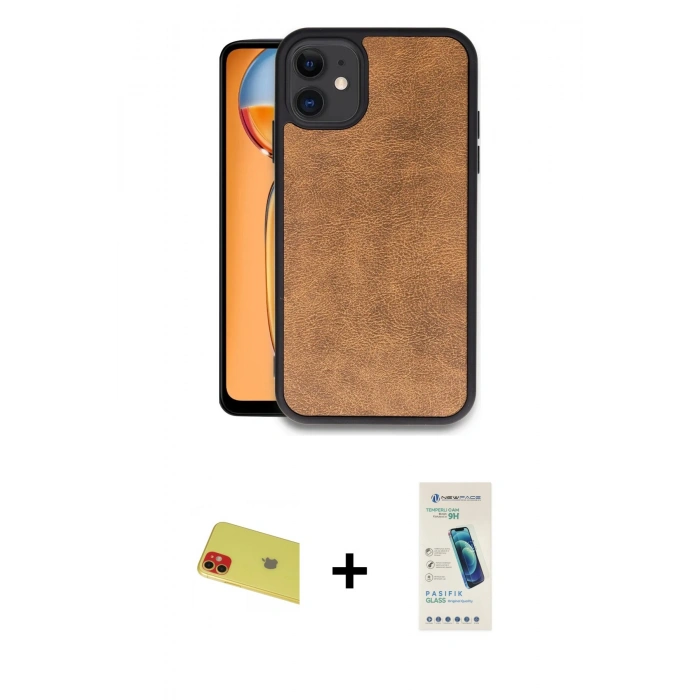 MARSİLYAN™- iPhone 11 Kılıf Kıvılcım Işık Serisi - Şeffaf Pasifik Cam Ekran Koruyucu + Rainbow Kamera Lens Koruma Cam - KI