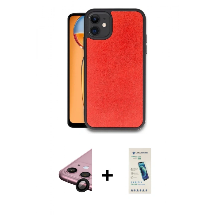 MARSİLYAN™- iPhone 11 Kılıf Kıvılcım Işık Serisi - Şeffaf Pasifik Cam Ekran Koruyucu + Raze Metal Kamera Lens - SH