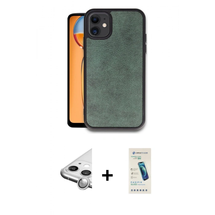 MARSİLYAN™- iPhone 11 Kılıf Kıvılcım Işık Serisi - Şeffaf Pasifik Cam Ekran Koruyucu + Raze Metal Kamera Lens - GS