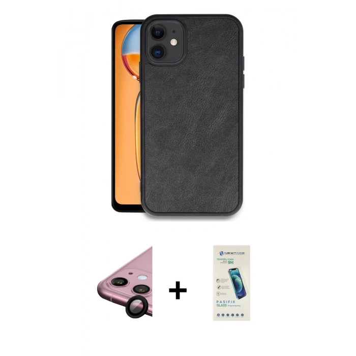 MARSİLYAN™- iPhone 11 Kılıf Kıvılcım Işık Serisi - Şeffaf Pasifik Cam Ekran Koruyucu + Raze Metal Kamera Lens - SH