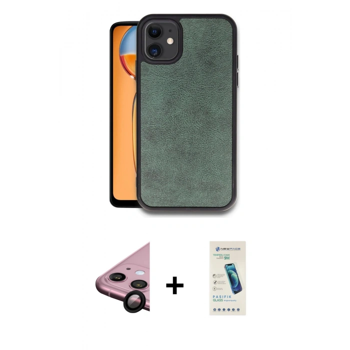 MARSİLYAN™- iPhone 11 Kılıf Kıvılcım Işık Serisi - Şeffaf Pasifik Cam Ekran Koruyucu + Raze Metal Kamera Lens - SH