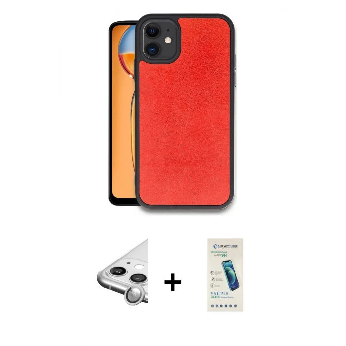 MARSİLYAN™- iPhone 11 Kılıf Kıvılcım Işık Serisi - Şeffaf Pasifik Cam Ekran Koruyucu + Raze Metal Kamera Lens - GS