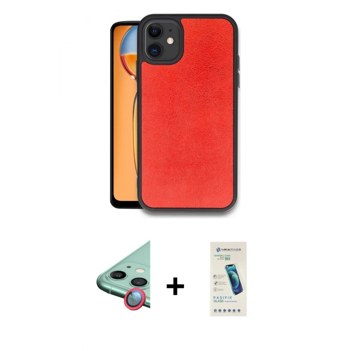 MARSİLYAN™- iPhone 11 Kılıf Kıvılcım Işık Serisi - Şeffaf Pasifik Cam Ekran Koruyucu + Raze Metal Kamera Lens - KI