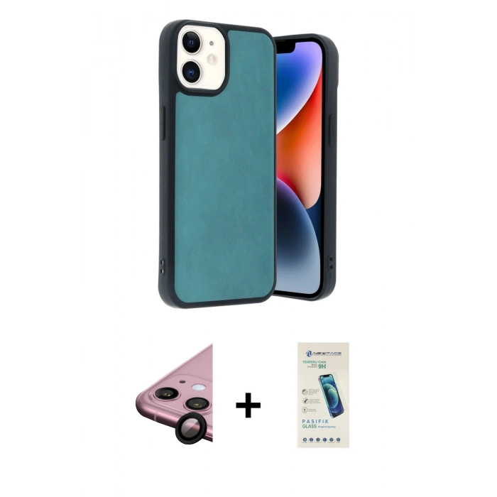 MARSİLYAN™- iPhone 11 Kılıf Kıvılcım Işık Serisi - Şeffaf Pasifik Cam Ekran Koruyucu + Raze Metal Kamera Lens - SH