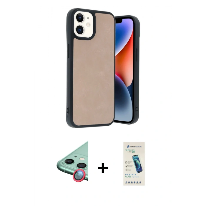 MARSİLYAN™- iPhone 11 Kılıf Kıvılcım Işık Serisi - Şeffaf Pasifik Cam Ekran Koruyucu + Raze Metal Kamera Lens - KI