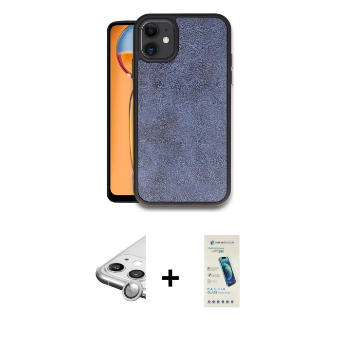 MARSİLYAN™- iPhone 11 Kılıf Kıvılcım Işık Serisi - Şeffaf Pasifik Cam Ekran Koruyucu + Raze Metal Kamera Lens - GS