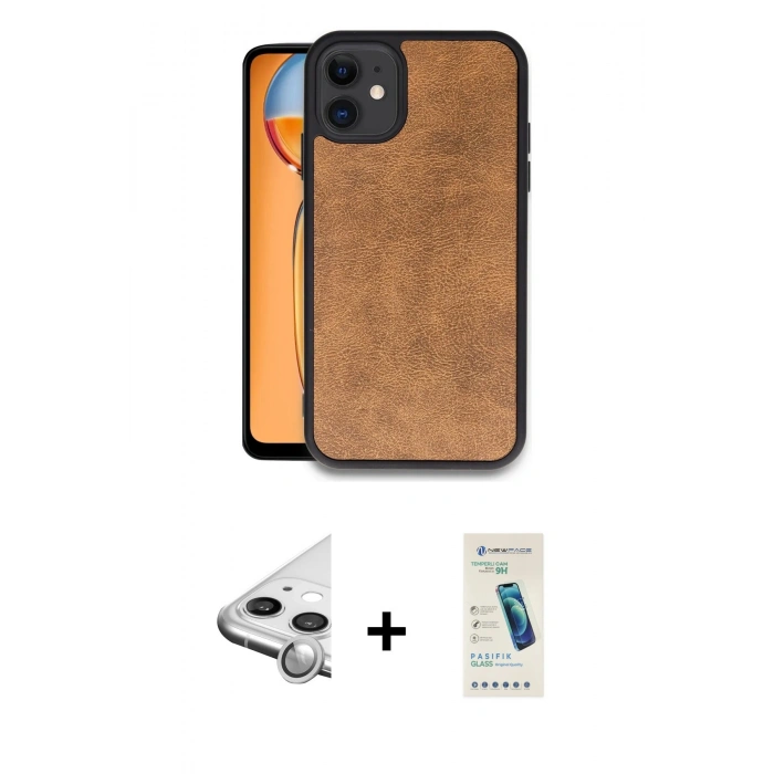 MARSİLYAN™- iPhone 11 Kılıf Kıvılcım Işık Serisi - Şeffaf Pasifik Cam Ekran Koruyucu + Raze Metal Kamera Lens - GS