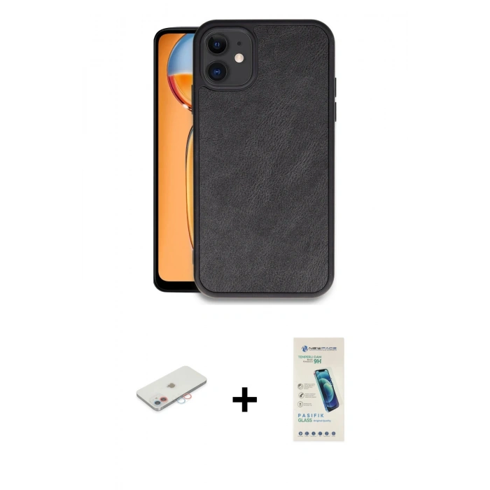 MARSİLYAN™- iPhone 11 Kılıf Kıvılcım Işık Serisi - Şeffaf Pasifik Cam Ekran Koruyucu + Renkli Kamera Lens Koruma Cam - PE