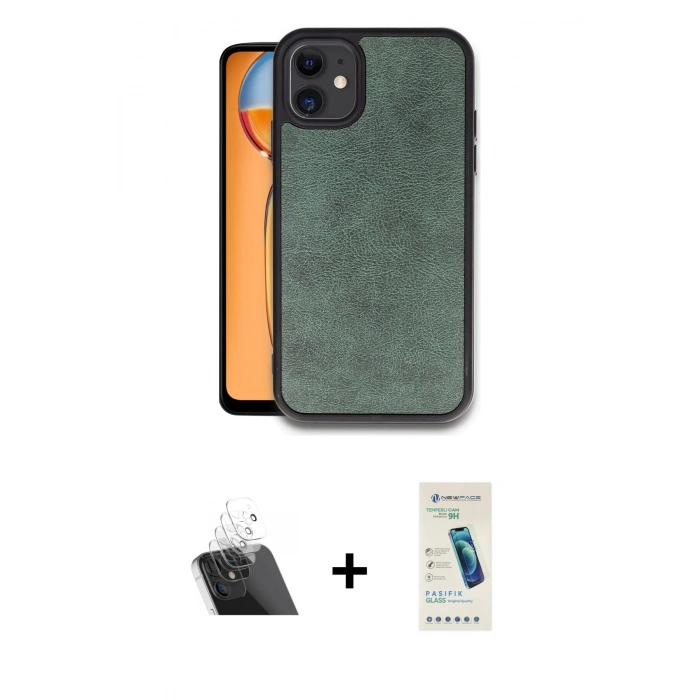 MARSİLYAN™- iPhone 11 Kılıf Kıvılcım Işık Serisi - Şeffaf Pasifik Cam Ekran Koruyucu + Kamera Lens Koruma Cam - SF