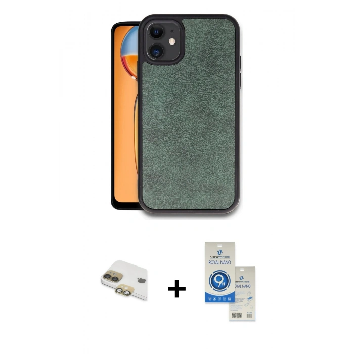 MARSİLYAN™- iPhone 11 Kılıf Kıvılcım Işık Serisi - Şeffaf Royal Nano Ekran Koruyucu + Pers Alüminyum Kamera Lens - GD